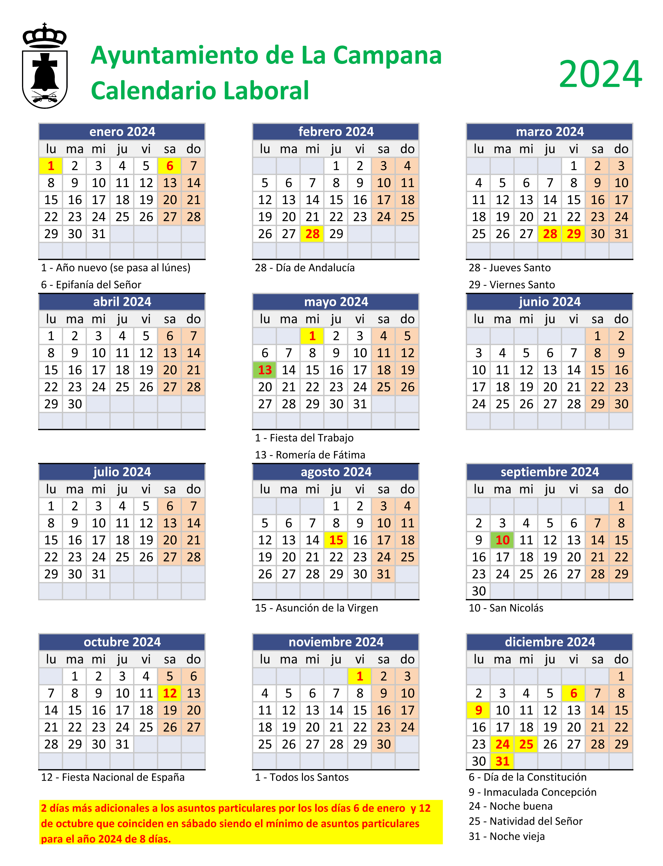 Calendario Laboral 2021