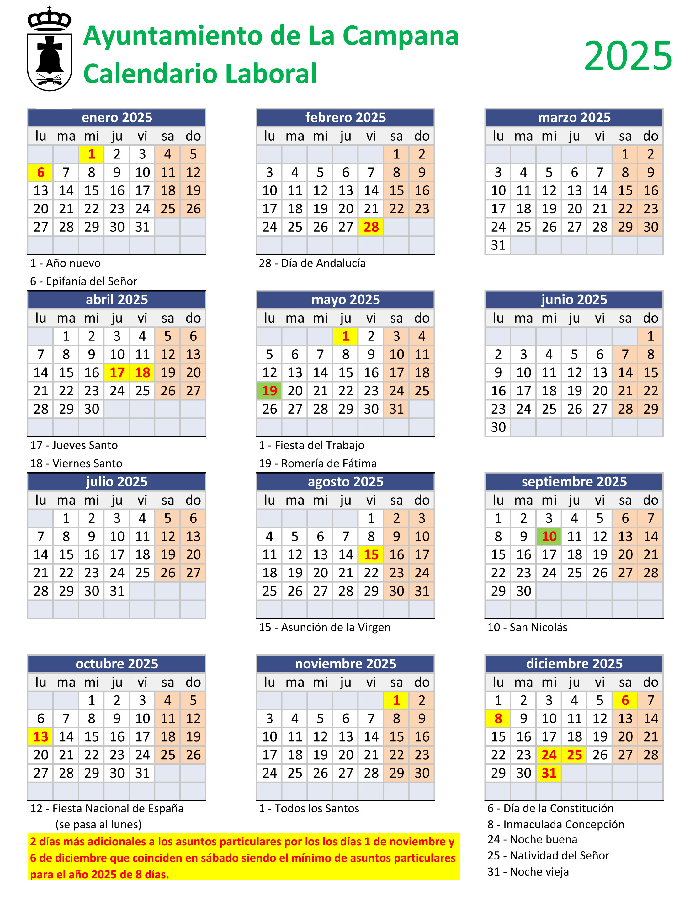 Calendario Laboral 2021